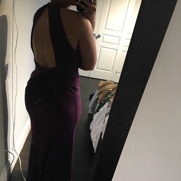 Aubergine High Neck Maxi Dress - Picture 3 of 4